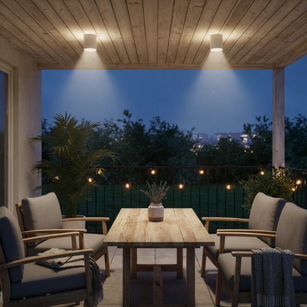 IDEAL LUX Ideal Lux Таванна лампа Gun, бял, алуминий, IP44, GU10, Затъмняване, Бял, Баня, Алуминий
