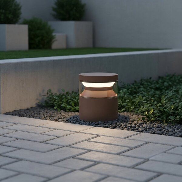 IDEAL LUX Ideal Lux LED лампа за цокъл Boeing, кафеникаво кафяво, височина 15 cm, Кафяв / ръждив, Метал