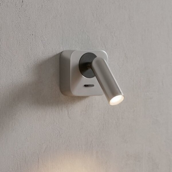 IDEAL LUX Ideal Lux LED стенен прожектор Bean, никелиран, ширина 7 cm, Металик, Дневна/трапезария, Метал, Модерен