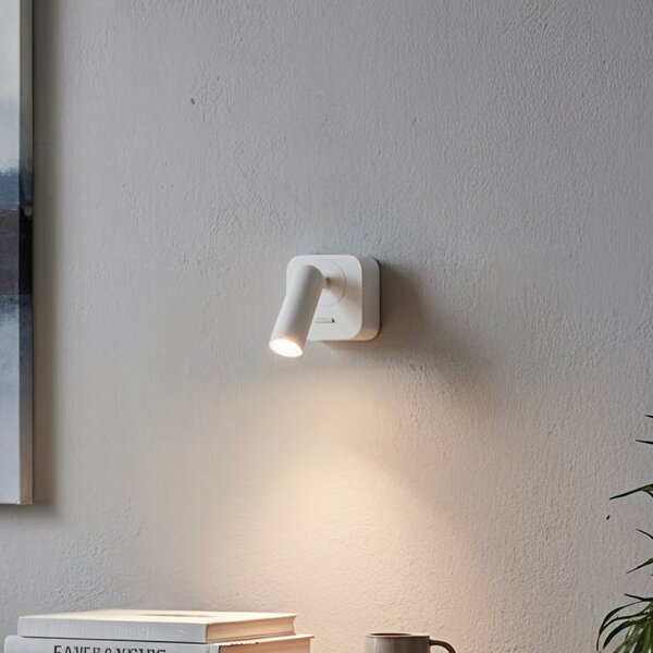 IDEAL LUX Ideal Lux LED стенен прожектор Bean, бял, ширина 7 cm, метал, Бял, Дневна/трапезария, Метал, Модерен