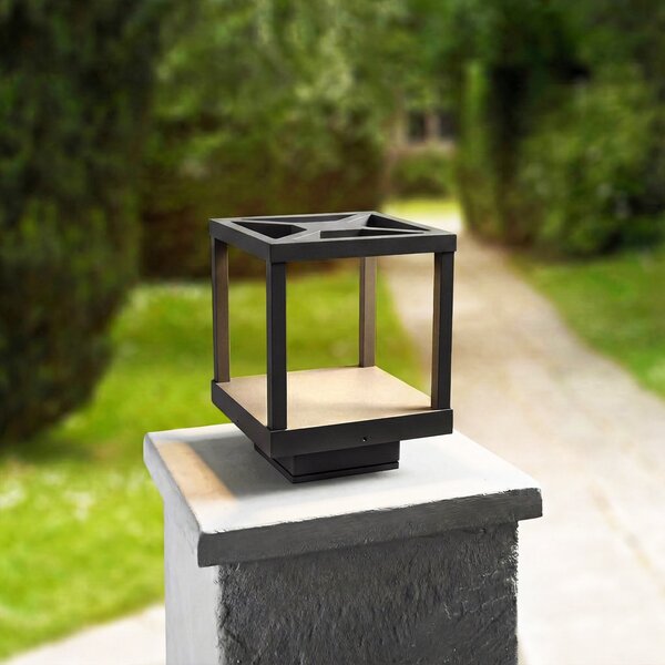 Lucande LED лампа Lealan, черна, метална, 23 cm, IP54, Черен, Алуминий, Модерен