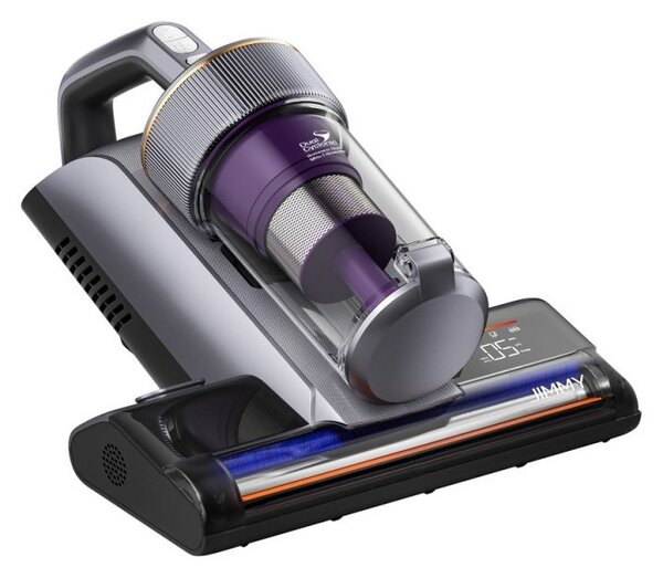 Прахосмукачка против акари Jimmy BX8 Pro, 600W, 0.5 л, 17 kPa, Pro-Brushroll, Стерилизация чрез нагряване 65C, Ултразвук, UV, Отрицателни йони, 6 степенна филтрация, Сив/Лилав