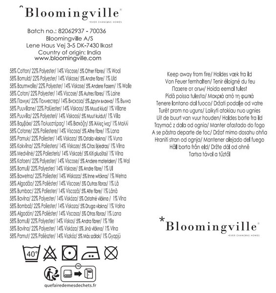 Синьо /бежово одеяло от рециклиран памук 130x160 cm Ethan – Bloomingville