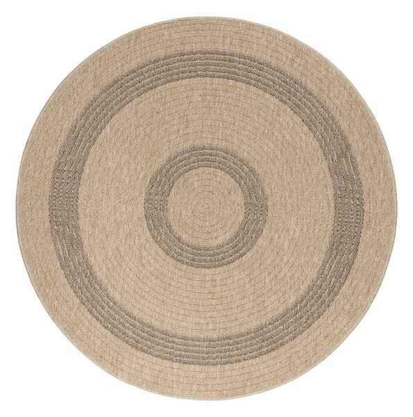 Черно-бежов кръгъл външен килим ø 120 cm Comilla – Ayyildiz Carpets
