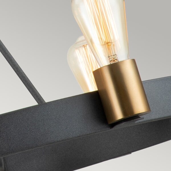 Quintiesse QN-SILAS-6P-DZ - Полилей на тръба SILAS 6xE27/60W/230V черен/златен