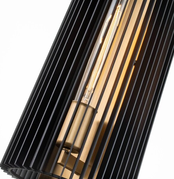 Quintiesse QN-LINARA1-BK - Стенно осветително тяло LINARA 1xE27/60W/230V черно/златисто