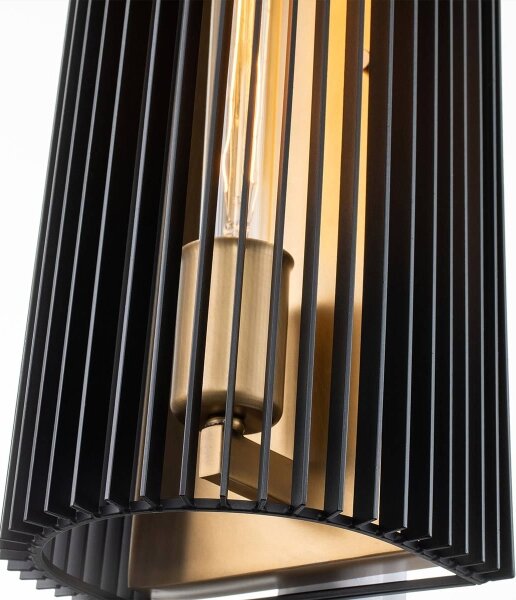 Quintiesse QN-LINARA1-BK - Стенно осветително тяло LINARA 1xE27/60W/230V черно/златисто