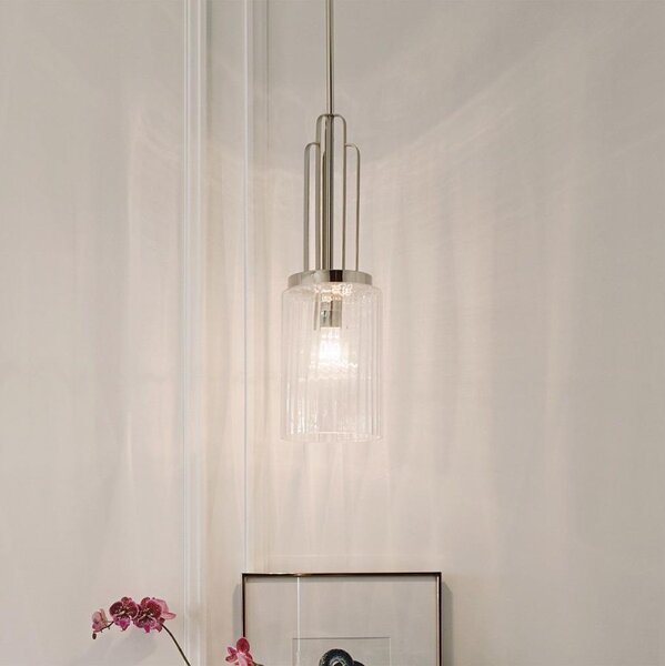 Quintiesse QN-KIMROSE-MP-PN - Полилей на тръба KIMROSE, 1xE27/60W/230V, гланцов хром