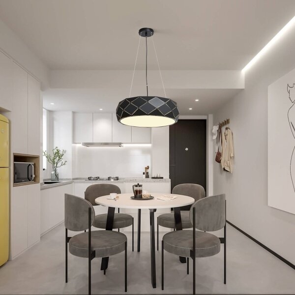 Полилей на кабел REUS 3xE27/40W/230V, диаметър 47 см, черен