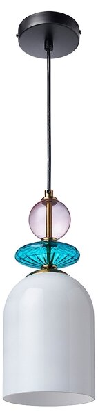 Полилей на кабел TROPEA 1xE27/15W/230V черен/димно лилав/син/бял