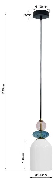 Полилей на кабел TROPEA 1xE27/15W/230V черен/димно лилав/син/бял