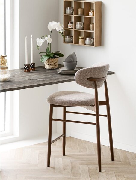 Бежов/тъмнокафяв тапициран бар стол (височина на седалката 65 cm) Levanto – House Nordic