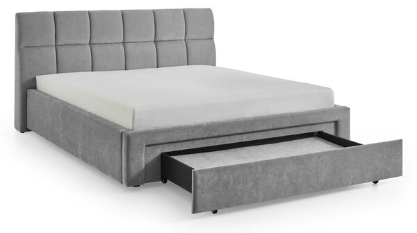 Сиво двойно легло тапицирано без ламелно дъно 180x200 cm Canyon – Meise Möbel