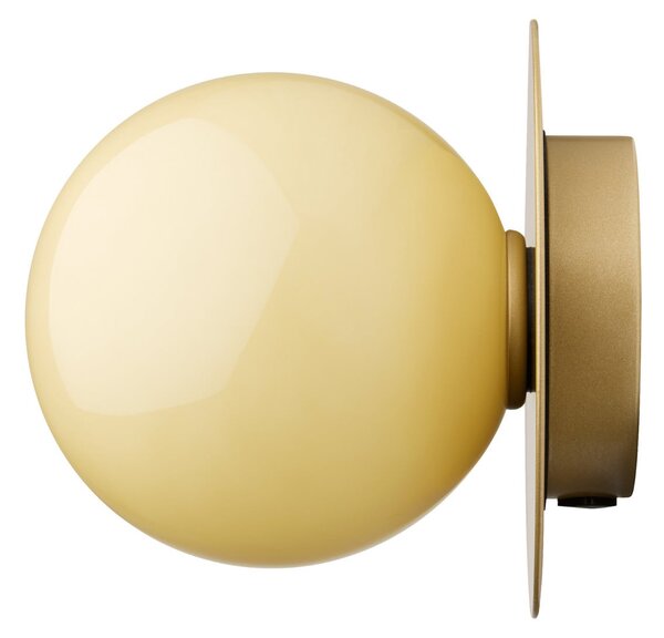 Nuura Стенна лампа Liila 1 Medium, златисто/меденожълто, IP44, G9, Затъмняване, Жълт, Баня, Стъкло, Дизайн, Глобус