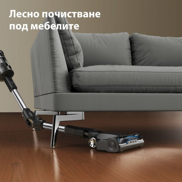 Вертикална прахосмукачка 3в1 JIMMY JV10 Pro Aqua, 800W, 0.6 л, 90 мин, Сухо/мокро + полиране, 4 режима, Сензор за прах, Авто регулиране на мощност, Бял/черен
