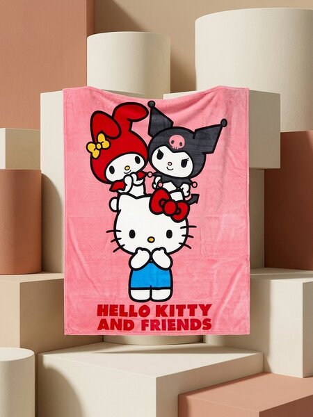Sinsay - Одеяло с принт Hello Kitty - пастелнорозово