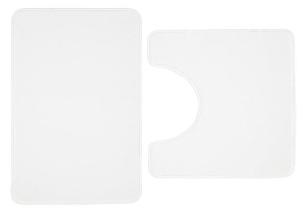 Бели килими за баня в комплект от 2 бр. WC от мемори пяна 50x80 cm Anti-Bacterial – Catherine Lansfield