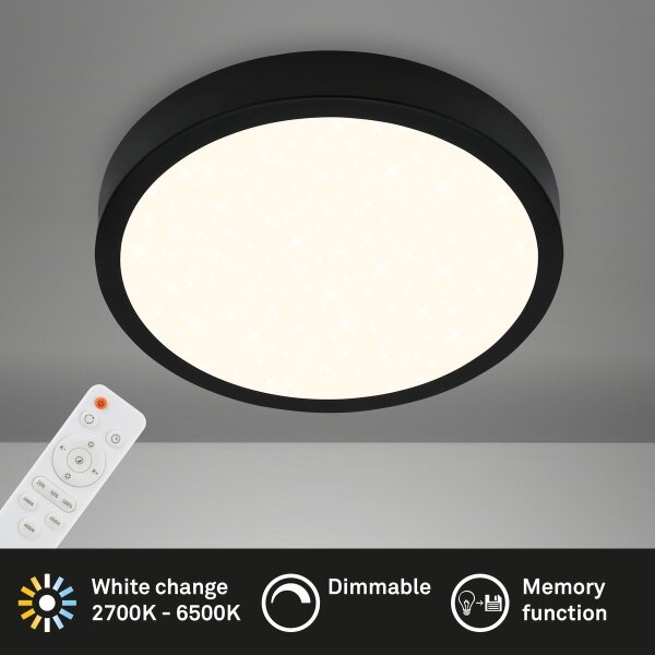 Briloner 3704-015- LED Димируем плафон RUNA LED/22W/230V черен + + д.у