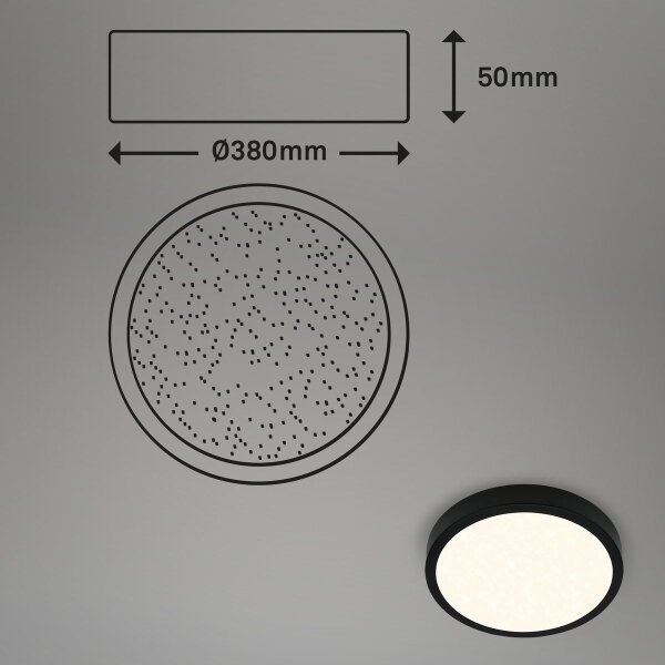 Briloner 3704-015- LED Димируем плафон RUNA LED/22W/230V черен + + д.у