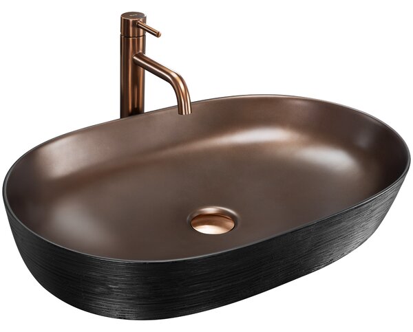 Умивалник за плот Rea CLEO 61 Copper Bush / Black