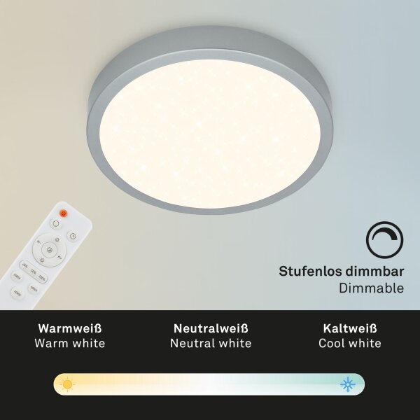Briloner 3701-014 - LED Димируем плафон RUNA LED/18W/230V + д.у