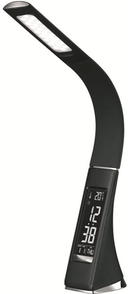 LED настолна лампа с дисплей и регулируема яркост, 7W/5V, черна