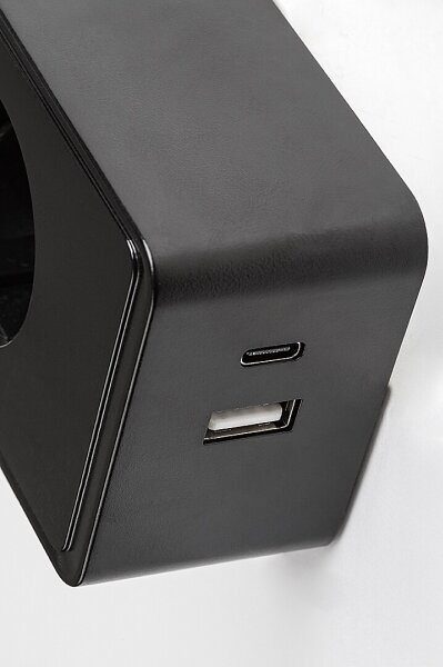 Rabalux 71283 - димируема LED стенна лампа TIVRO E 4W/230V с USB и щепсел за контакт, черна