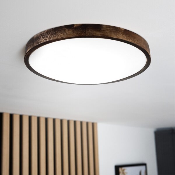 LED плафон OAK SMOKY SLIM LED/36W/230V 4000K диам. 47 см дъб/тъмно кафяв