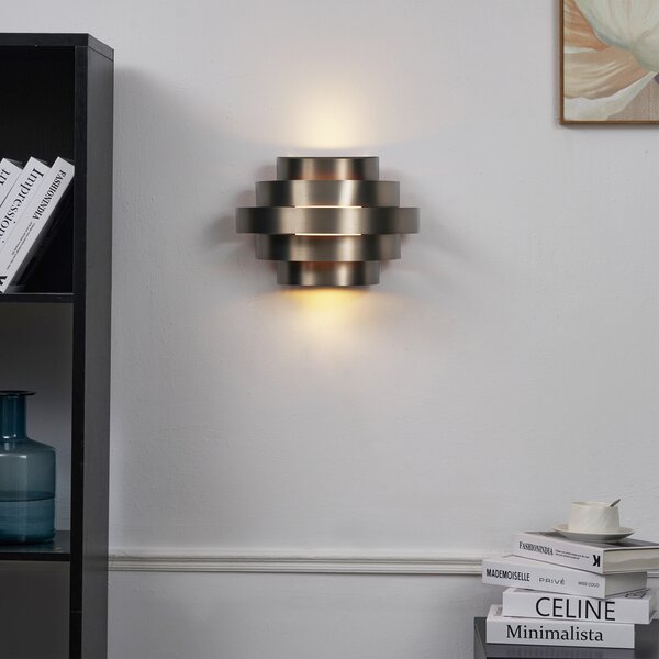 Модерна стенна лампа Gunmetal с LED 3-степенно димиране - Lines
