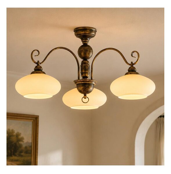Brilagi - Прилепнал таванен полилей MOLLERO 3xE27/15W/230V pr. 84 cm бронз/патина