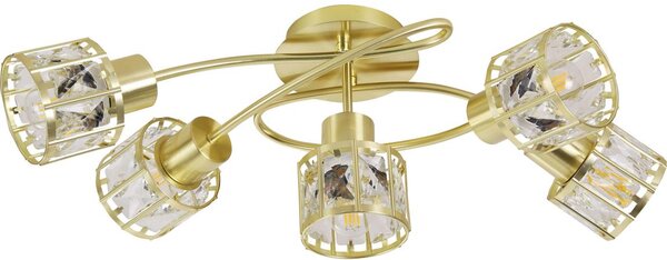 Полилей за повърхностен монтаж ZAHARA 5xE27/10W/230V, златист