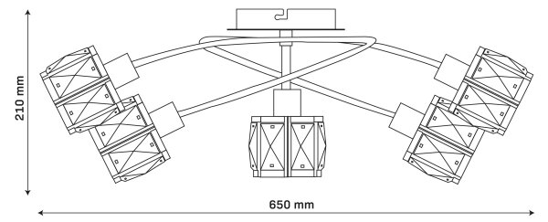 Полилей за повърхностен монтаж ZAHARA 5xE27/10W/230V, златист