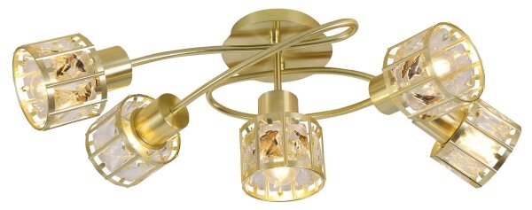 Полилей за повърхностен монтаж ZAHARA 5xE27/10W/230V, златист