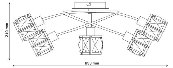 Плафонен полилей ZAHARA 5xE27/10W/230V черен