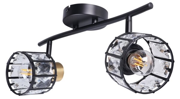 Плафонен полилей ZAHARA 2xE27/10W/230V черен