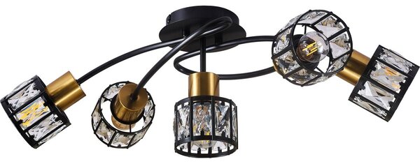 Плафонен полилей ZAHARA 5xE27/10W/230V черен
