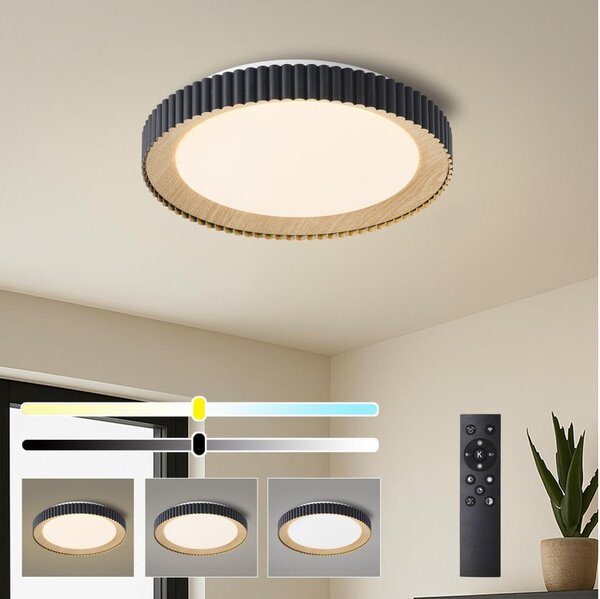 Brilagi - LED димируем таванен плафон NEXO LED/48W/230V 3000-6000K черен Ø 43 см +ДУ