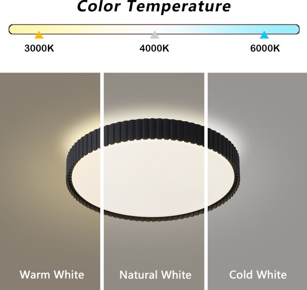 Brilagi - Димируем LED плафон CORVO LED/54W/230V 3000-6000K черен Ø 40 см + дистанционно управление