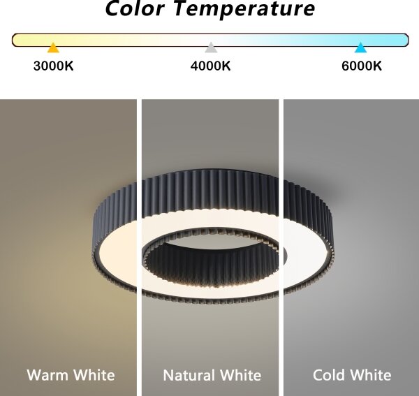 Brilagi - LED димируемо таванно осветително тяло LUMIX LED/48W/230V 3000-6000K черно Ø 50 см + дистанционно управление