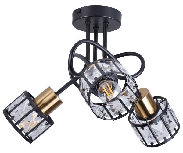 Плафонен полилей ZAHARA 3xE27/10W/230V черен