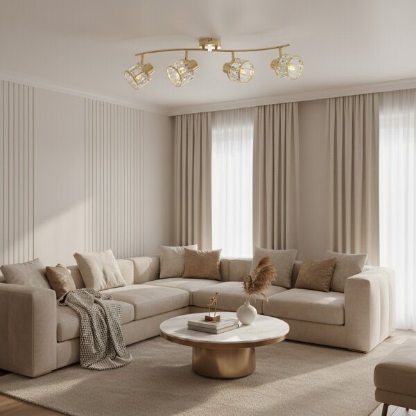 Плафонен полилей ZAHARA 4xE27/10W/230V златист