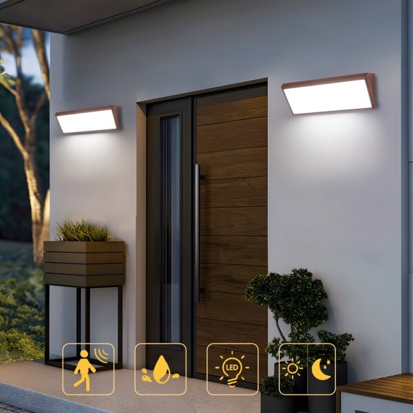 Brilagi - LED външно стенно осветително тяло TRIANGLE LED/42W/230V, кафяво, IP65