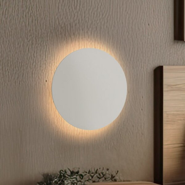 TK Lighting Стенно осветление Luna, бежово, индиректна светлина, Ø 30 cm, стомана, Затъмняване, Бежов, Дневна/трапезария, Метал