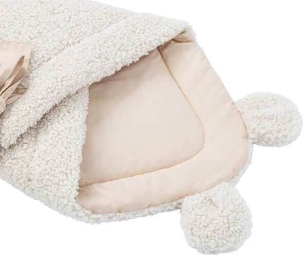 Кремаво бебешко одеяло от шерпа 35x65 cm – Meowbaby