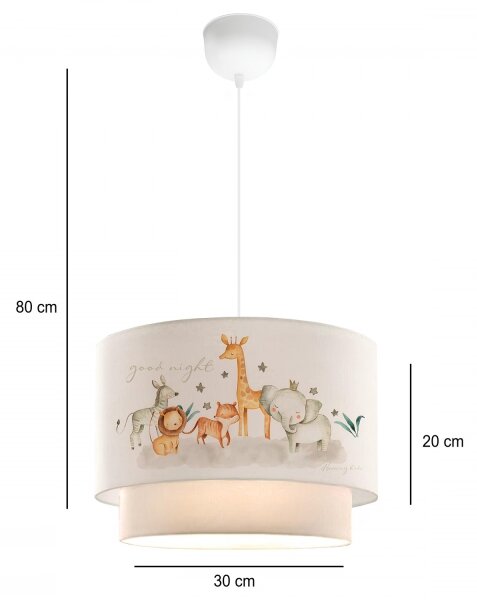 Детски полилей CANDY 1xE27/40W/230V бял/кафяв
