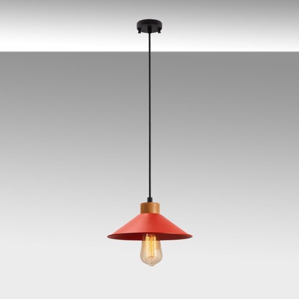 Полилей на кабел MANAVGAT 1xE27/40W/230V червен/кафяв