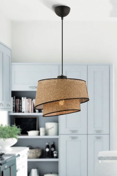 Полилей на кабел BARETTE 1xE27/60W/230V кафяв/черен
