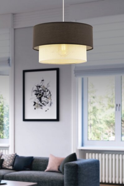 Подвесна лампа на кабел ECHO 1xE27/60W/230V кафява/кремава