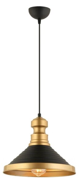 Полилей на кабел MONZA 1xE27/40W/230V Ø 30 см черен/златен