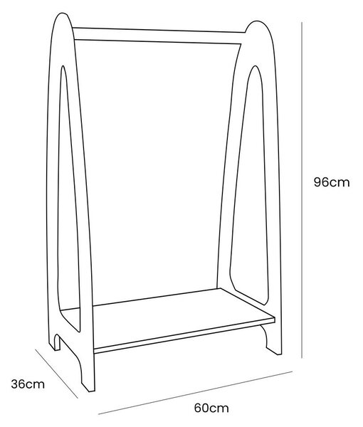 Детска закачалка от декор от бор в естествен цвят 60x96 cm Montessori – Meowbaby